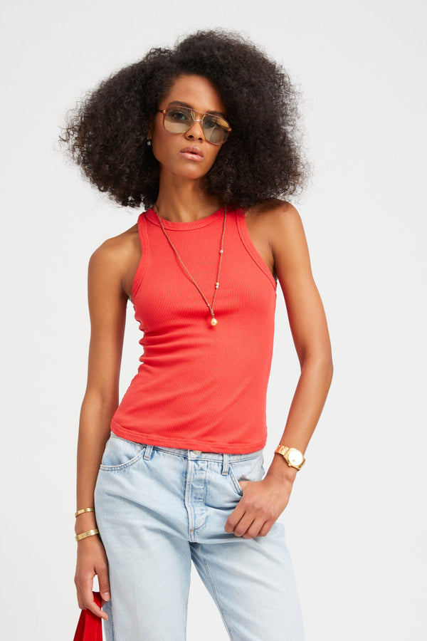 sprwmn Red Rib Racer Tank RED