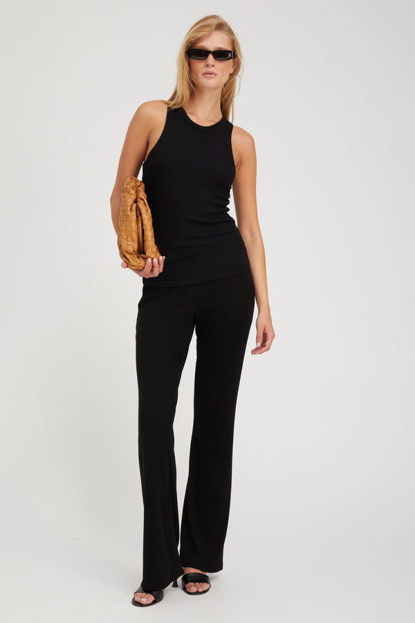sprwmn Rib Bootcut Pants Black