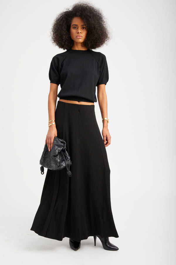 Sprwmn Rib Brigitte Maxi Skirt BLACK