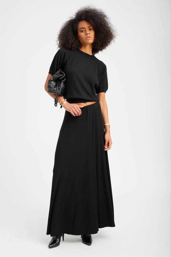 sprwmn Rib Brigitte Maxi Skirt BLACK