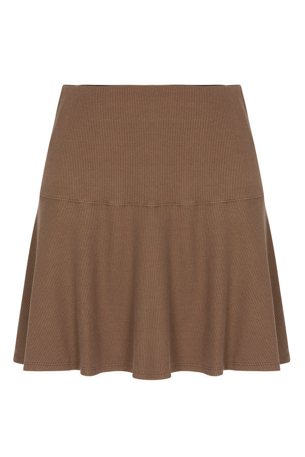 sprwmn Rib Jane Skirt TRUFFLE