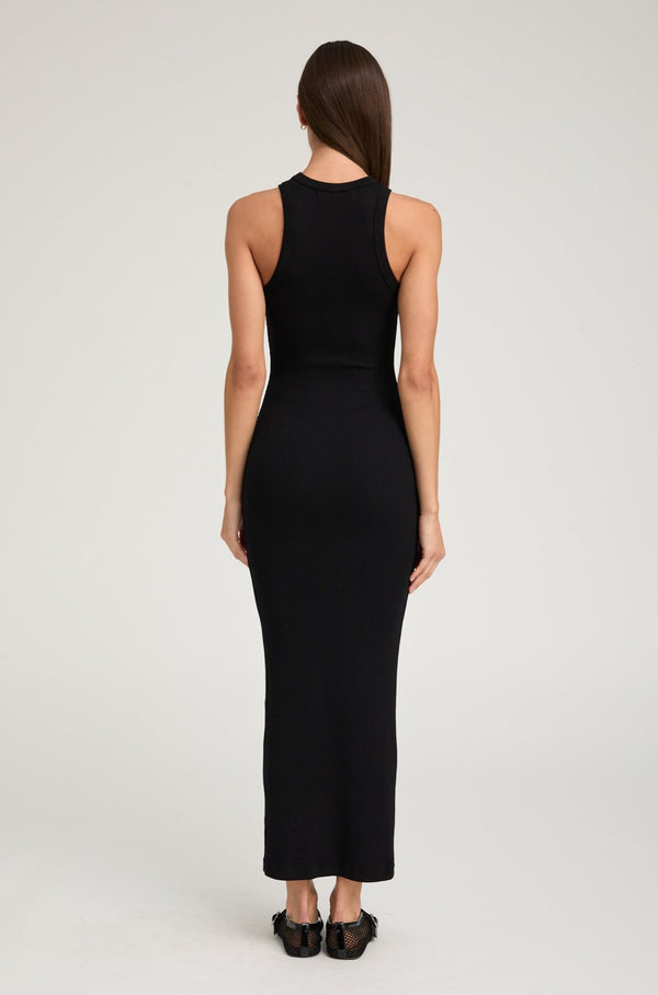 Sprwmn Rib Racer Maxi Dress Black