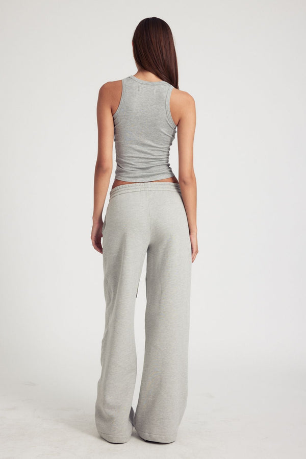 Sprwmn Rib Racer Tank Heather Grey