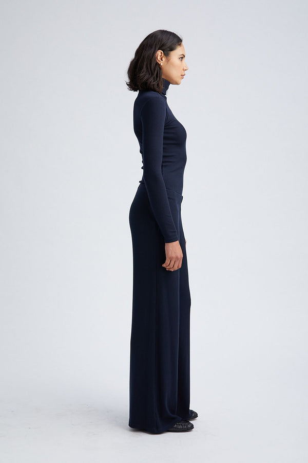 Sprwmn Rib Wide Leg Pants Navy