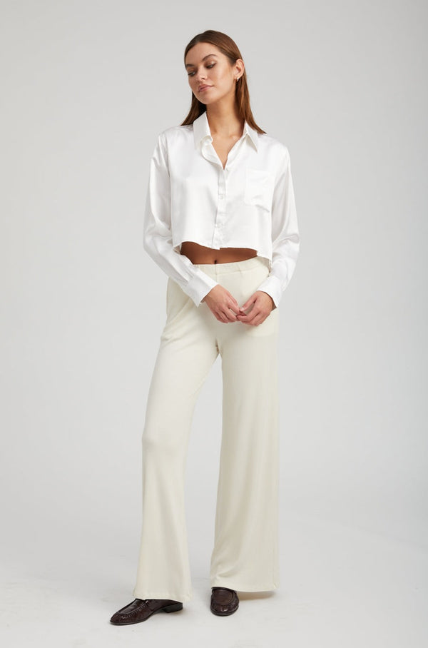 Sprwmn Rib Wide Leg Pants Off White