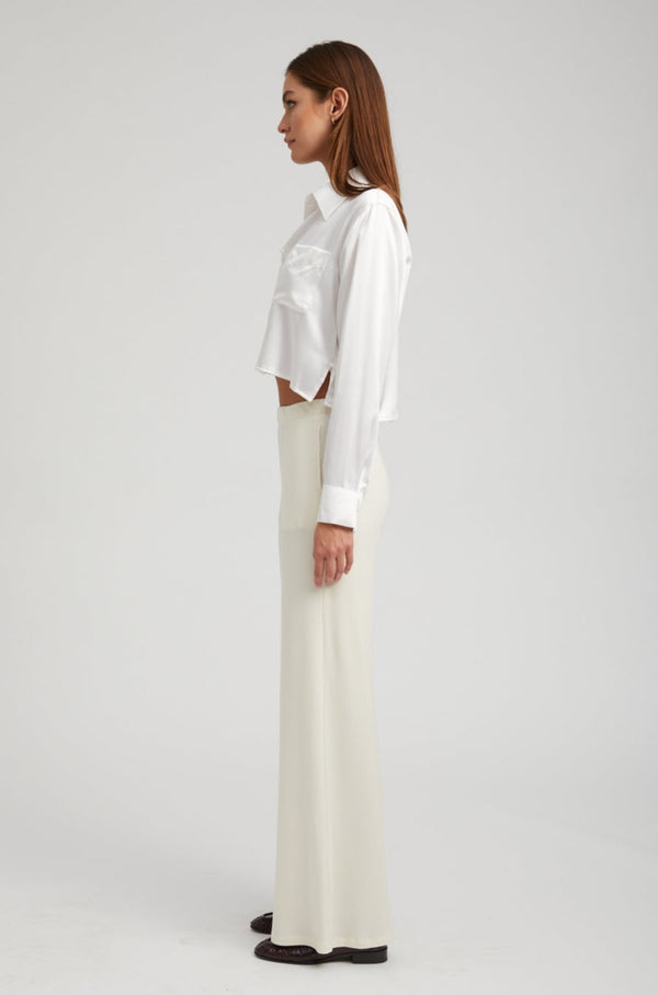 Sprwmn Rib Wide Leg Pants Off White