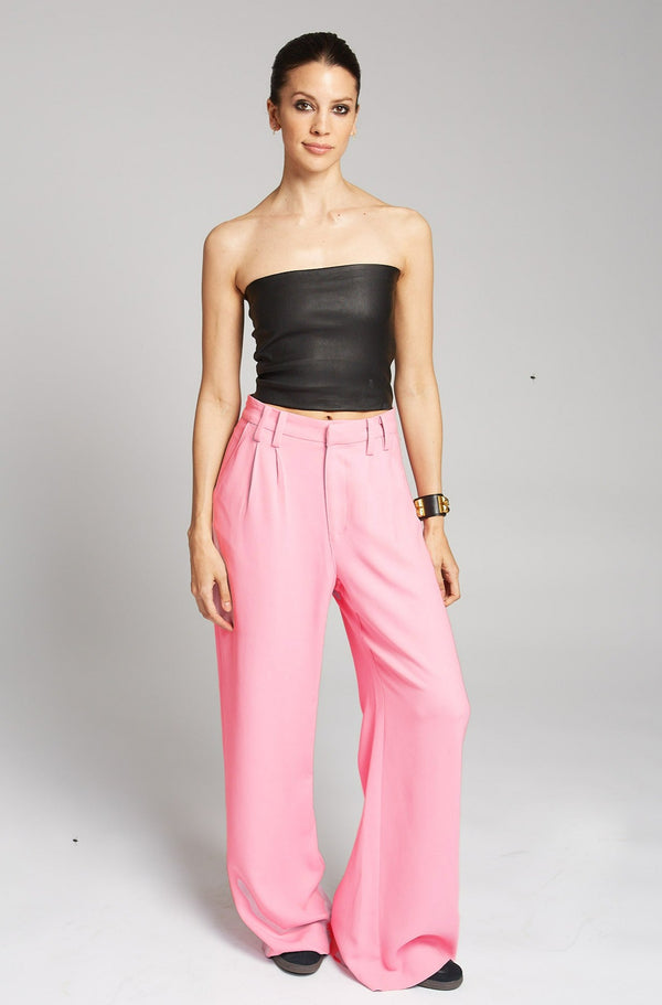 sprwmn Rose Crepe Pleated Trousers Rose