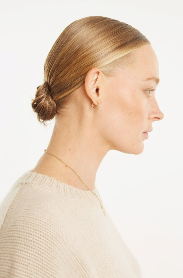 Sprwmn Rose Gold Diamond Baguette Hoops