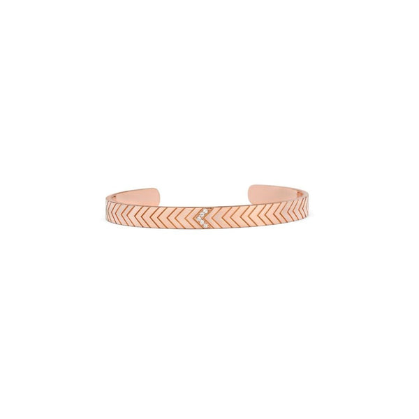 Sprwmn Rose Gold Diamond Chevron Cuff