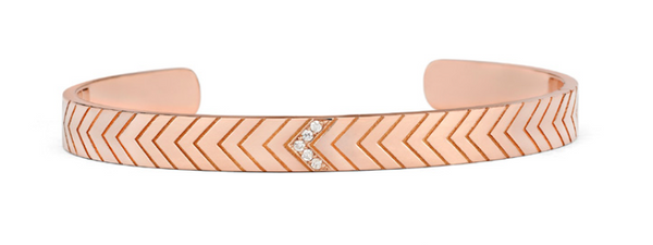 Sprwmn Rose Gold Diamond Chevron Cuff