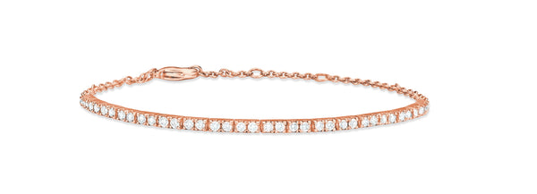 Sprwmn Rose Gold Diamond Tennis Bracelet
