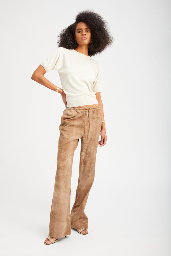 Sprwmn Sepia Suede Straight Leg Pants SEPIA