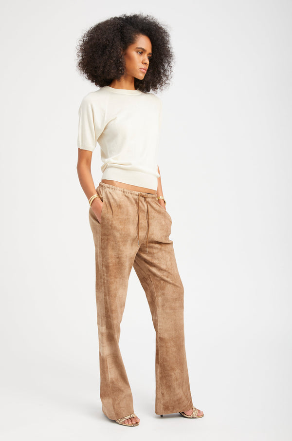 Sprwmn Sepia Suede Straight Leg Pants SEPIA