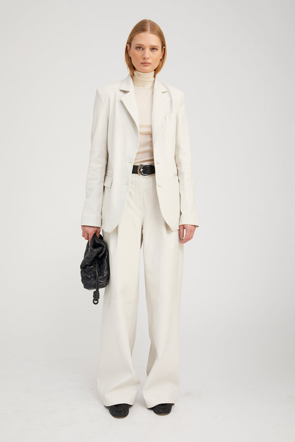 Sprwmn Shell Leather Paloma Pleated Trousers SHELL