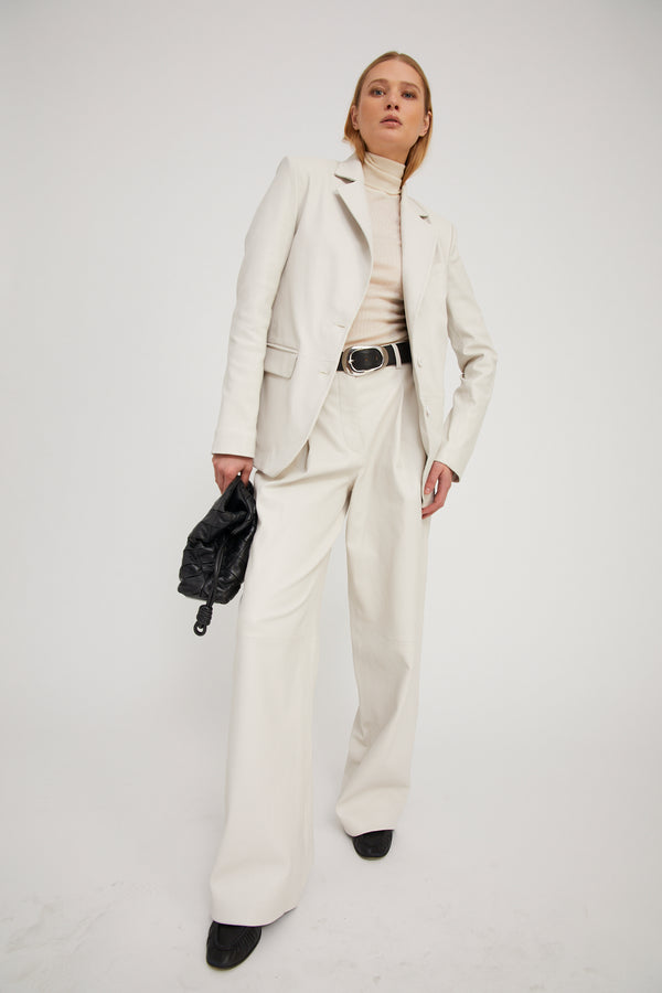 sprwmn Shell Leather Paloma Pleated Trousers SHELL