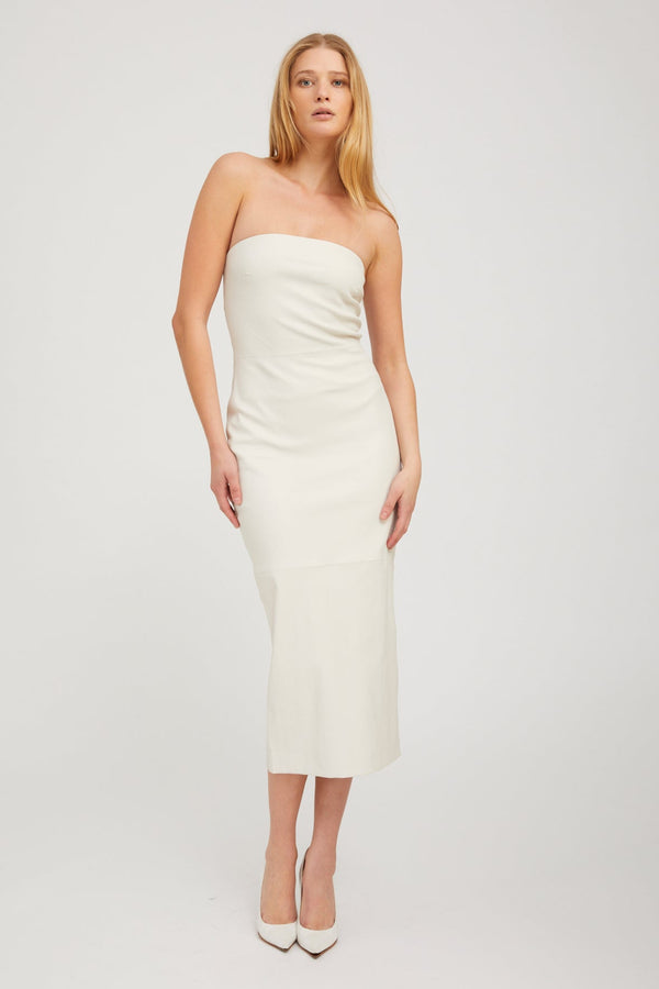 sprwmn Shell Leather Tube Dress SHELL