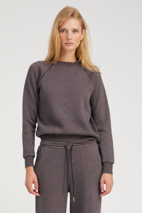 sprwmn Shrunken Raglan Sweatshirt Charcoal