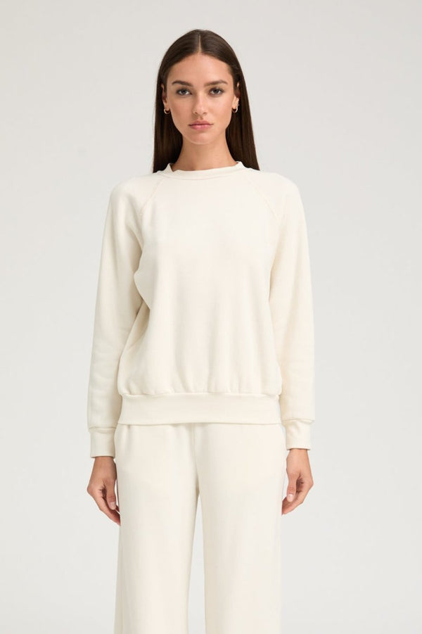 sprwmn Shrunken Raglan Sweatshirt Creme