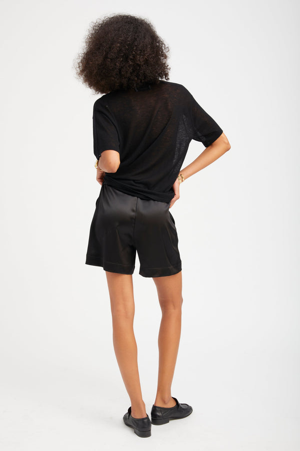 Sprwmn Silk Culotte Shorts BLACK