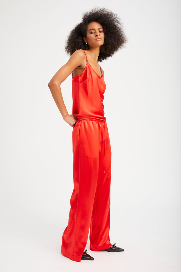 Sprwmn Silk Spaghetti Strap Cami RED