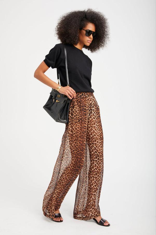 Sprwmn Silk Wide Leg Pintuck Trousers JAGUAR