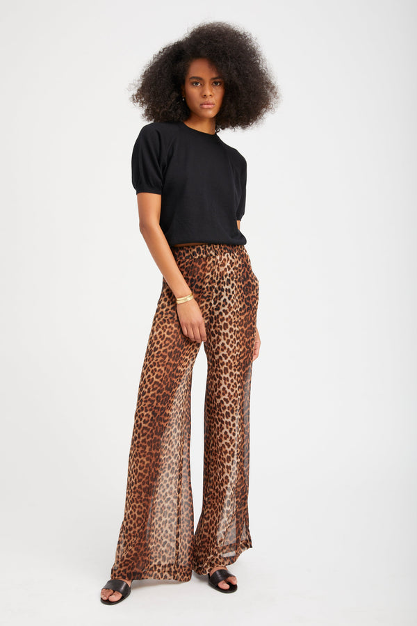 Sprwmn Silk Wide Leg Pintuck Trousers JAGUAR