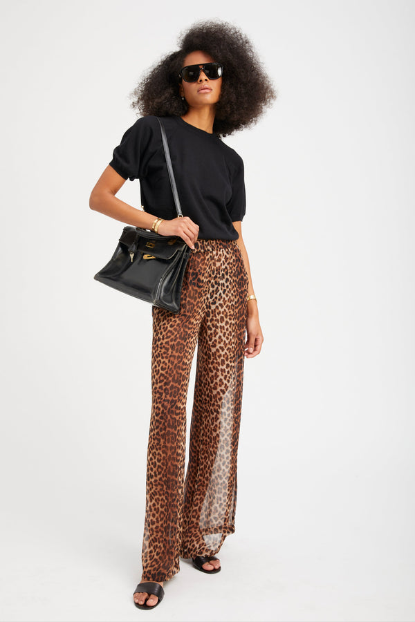 sprwmn Silk Wide Leg Pintuck Trousers JAGUAR