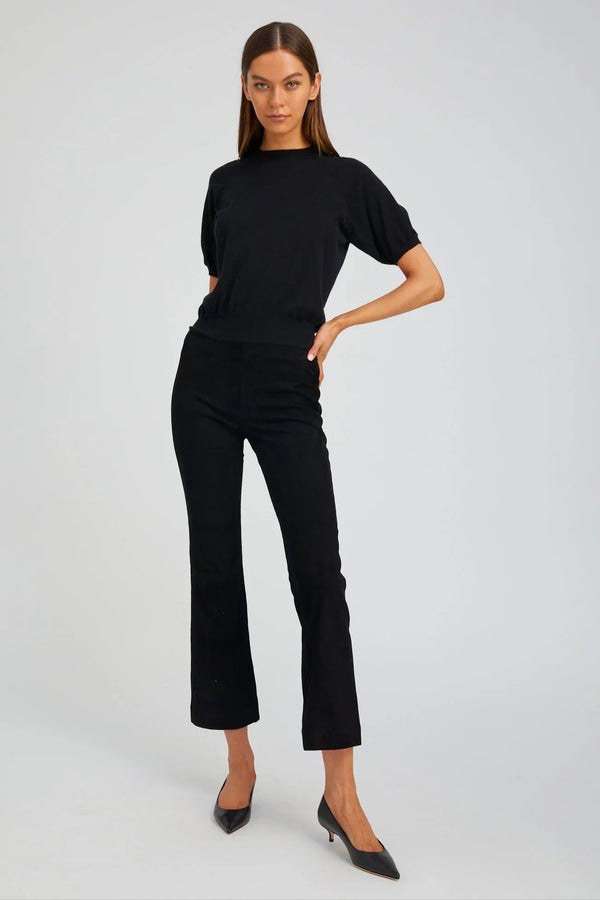 Sprwmn Suede Ankle Flare Black