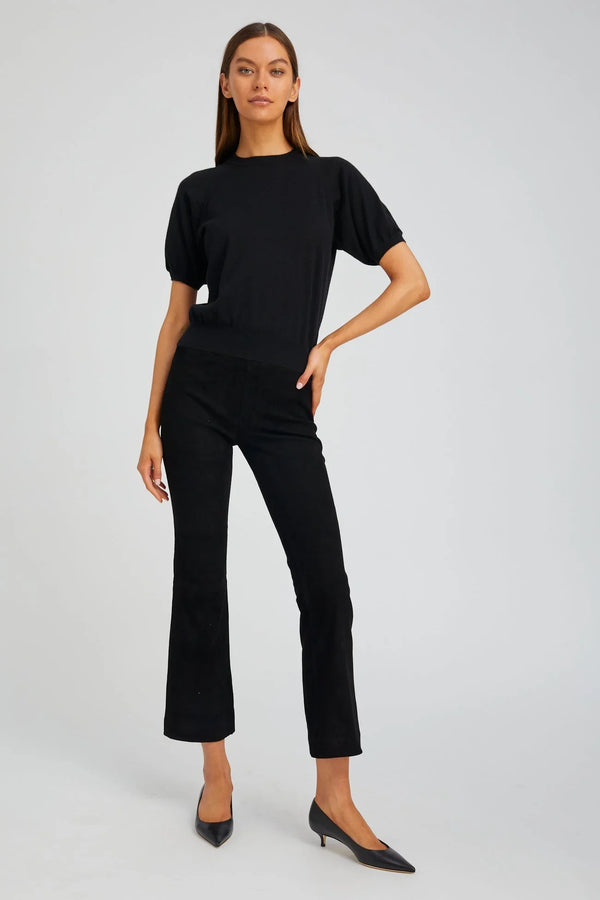 sprwmn Suede Ankle Flare Black