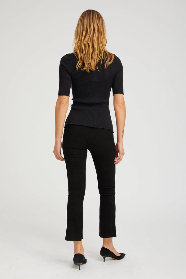 Sprwmn Suede Crop Flare Black