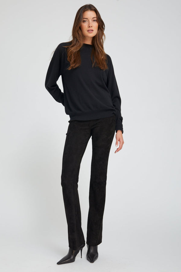 sprwmn Suede Micro Flare Black