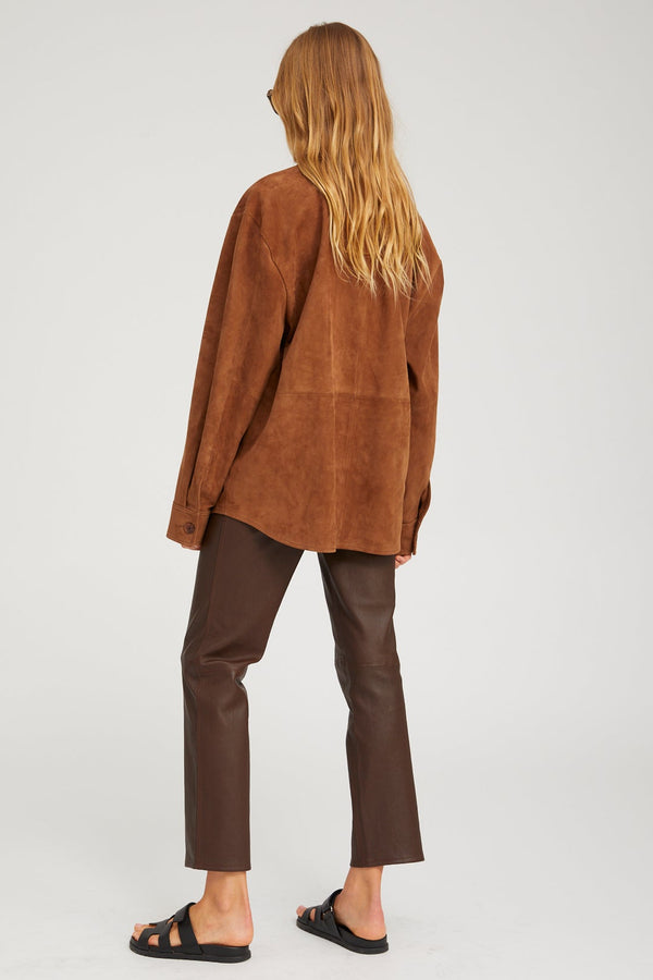 Sprwmn Suede Shacket DARK COGNAC