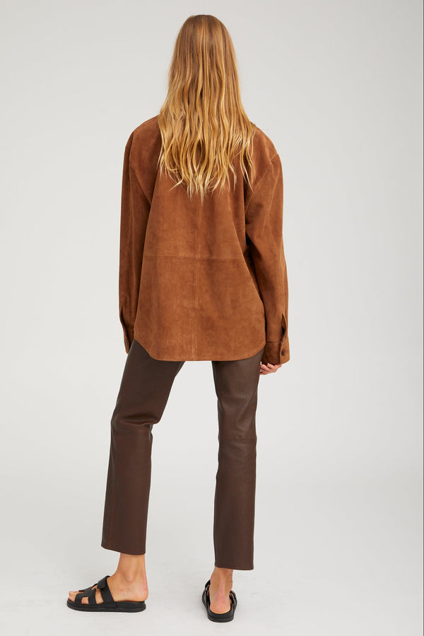 Sprwmn Suede Shacket DARK COGNAC