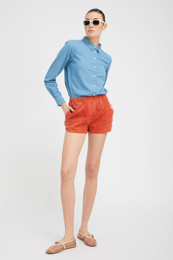 Sprwmn Suede Slip Shorts TERRACOTTA