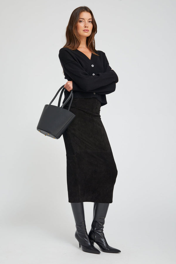 Sprwmn Suede Tube Skirt BLACK