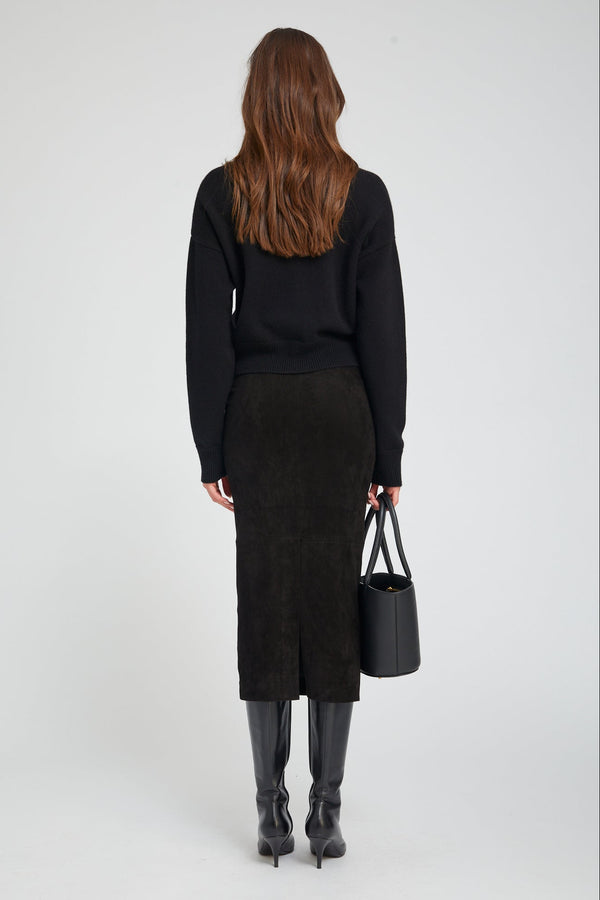 Sprwmn Suede Tube Skirt BLACK