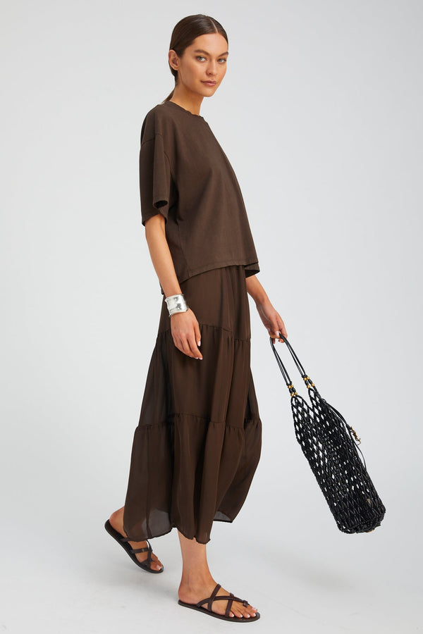 Sprwmn Supima Cotton Boxy Tee AMERICANO