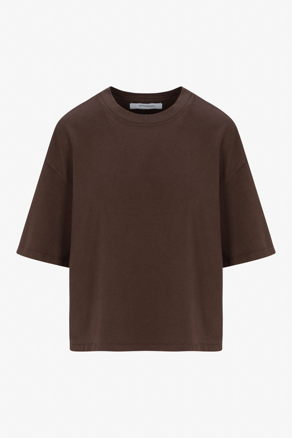 Sprwmn Supima Cotton Boxy Tee AMERICANO