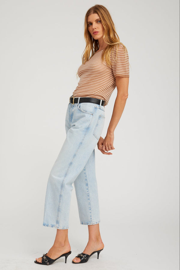 Sprwmn Tissue Classic Tee TAN MINI STRIPES