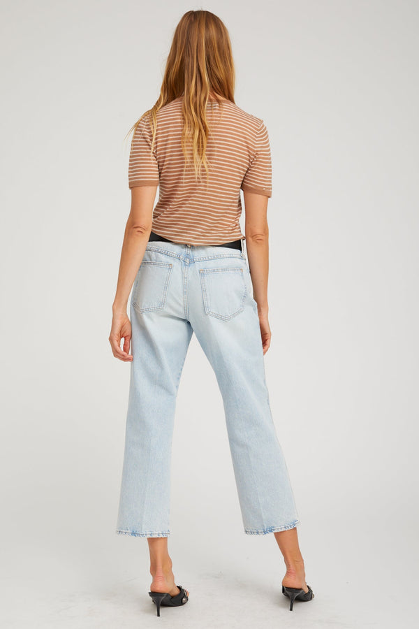 Sprwmn Tissue Classic Tee TAN MINI STRIPES