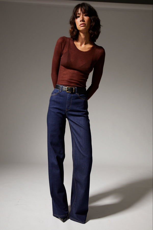 Sprwmn Tissue Long Sleeve Baby Tee AMERICANO