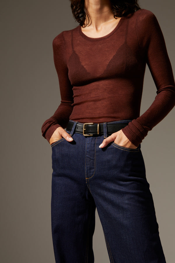 sprwmn Tissue Long Sleeve Baby Tee AMERICANO