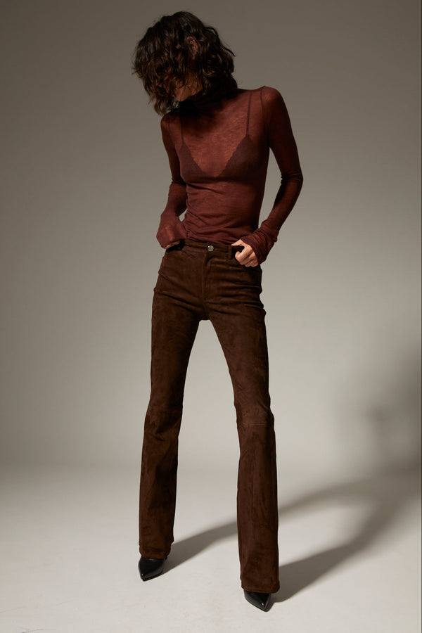 Sprwmn Tissue Mock Neck AMERICANO