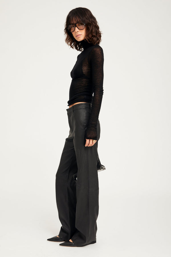 Sprwmn Tissue Mock Neck BLACK