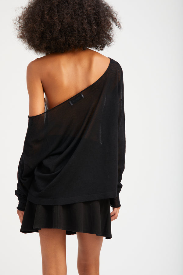 Sprwmn Tissue Off-Shoulder Top BLACK