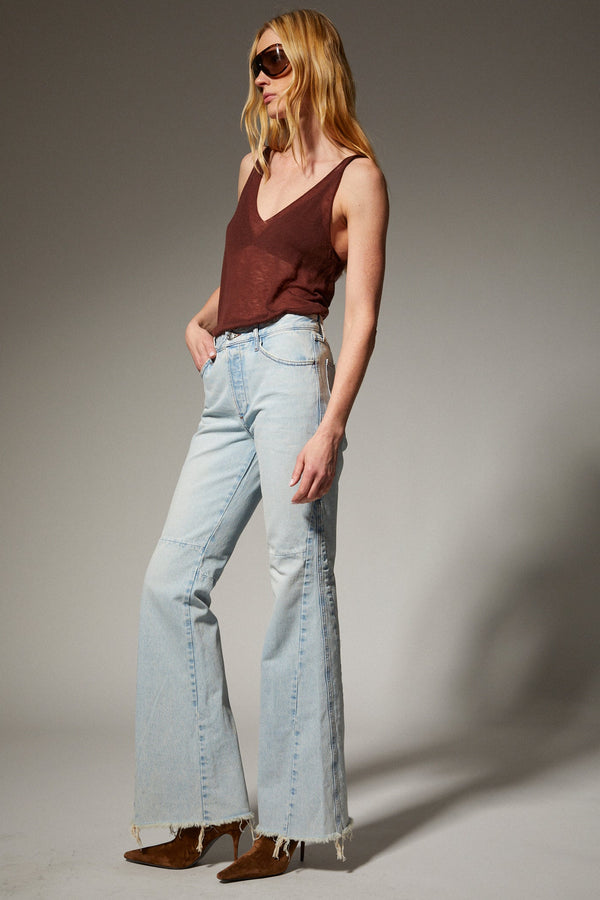 Sprwmn Tissue V-Neck Tank AMERICANO