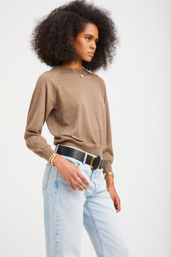 Sprwmn Truffle Cashmere Raglan Sweater TRUFFLE