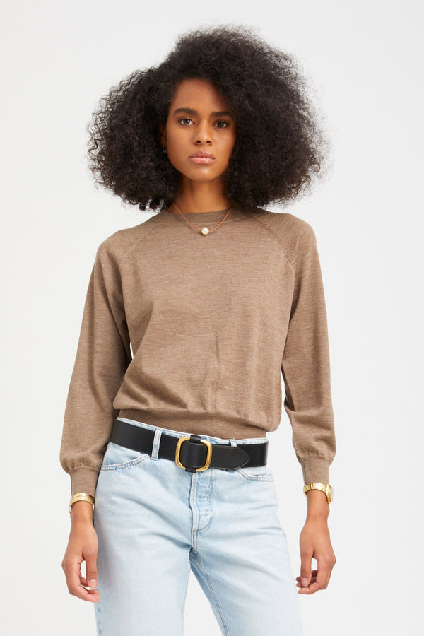 sprwmn Truffle Cashmere Raglan Sweater TRUFFLE