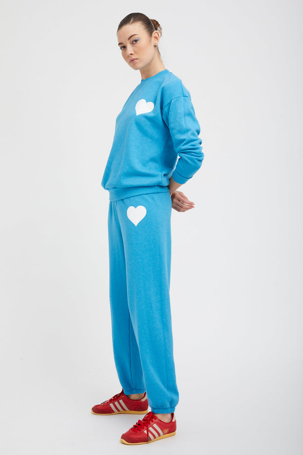 Sprwmn Turquoise Heart Sweatpants TURQUOISE