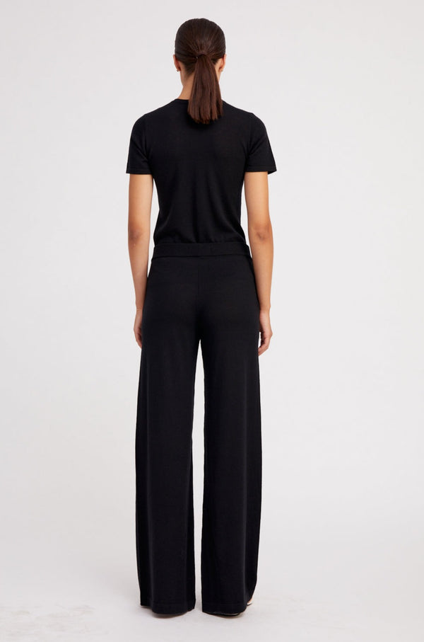 Sprwmn Ultra Fine Cashmere Wide Leg Pants Black